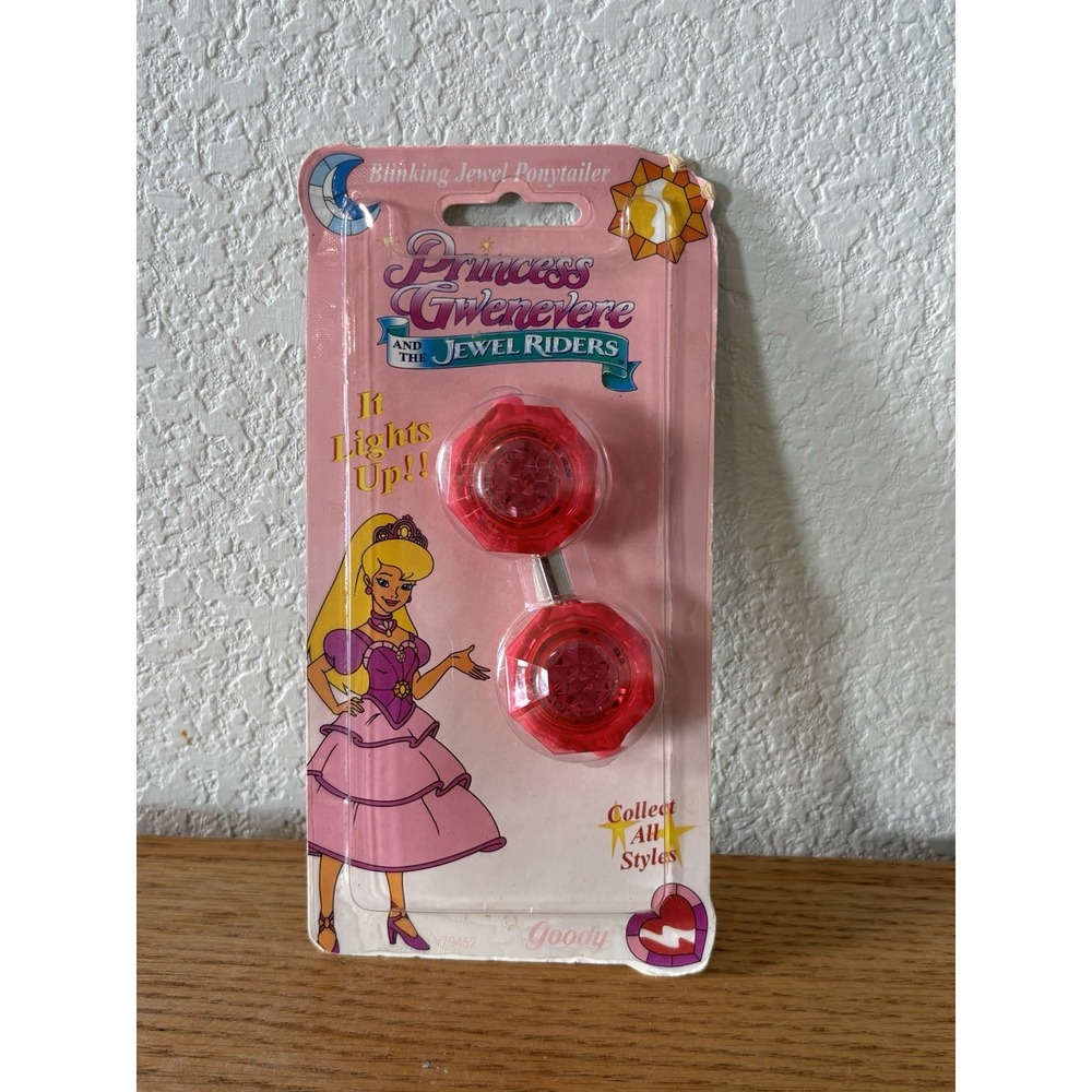 Vintage 90s Princess Gwenevere Jewel Riders Blinking Ponytail Holders New Sealed